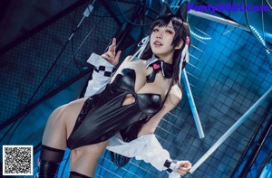 Coser @ 水 淼 Aqua Vol.054: 碧蓝 航线 爱 宕 犬 同人 机车 (40 photos)