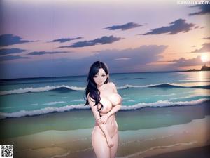 A woman in a white bikini posing for a picture.