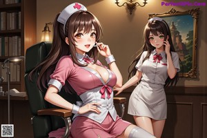 A woman in a nurse outfit is posing for a picture.