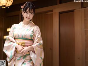 A woman in a kimono posing for a picture.